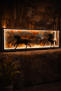 Backlit Running Horses Panel